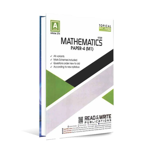 A level Mathematics 9709 Paper 4 M1 past papers Book by Read and write Multan Kitab Ghar