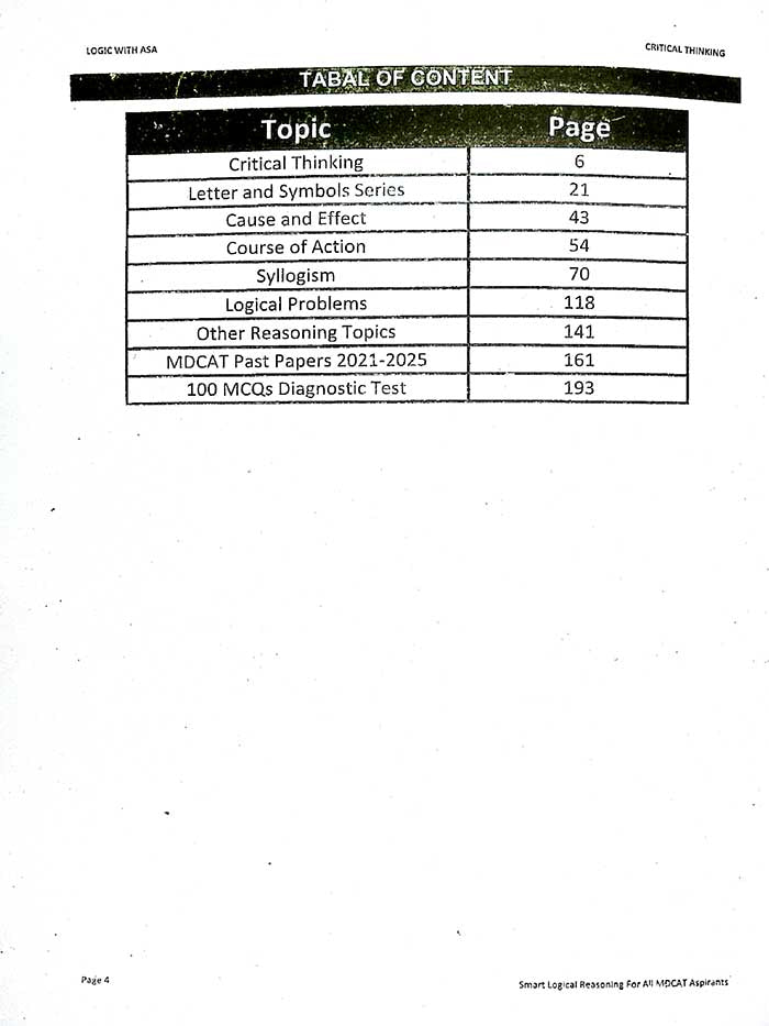 ASA Smart Logical Reasoning 1300+MCQs for MDCAT By Ahmad Rafique 1