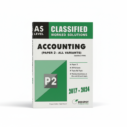 AS Level Classified Worked Solutions Accounting Paper-2 (2017-2024) | By Redspot - MKG