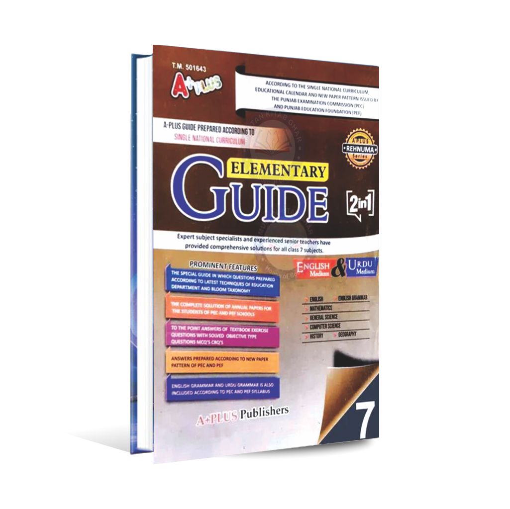 A Plus Elementary Guide English Urdu Medium for Grade 7 for Punjab text Board A Plus