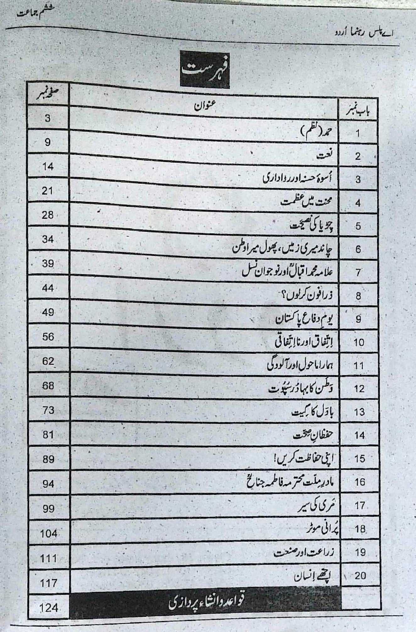 A Plus Urdu Class 6 Key Book Rehnuma Series Urdu Medium
