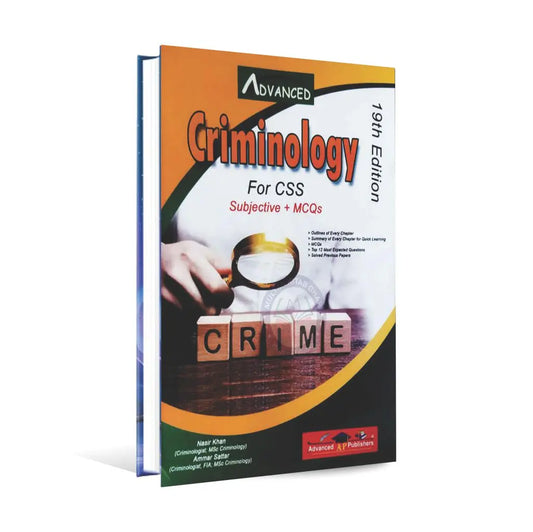 Advanced Criminology Book For CSS 19th Edition Subjective + MCQs By Nasir Khan Multan Kitab Ghar