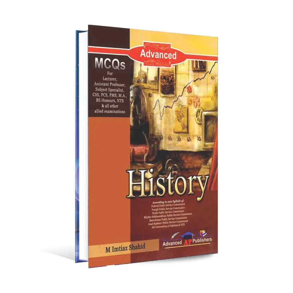 Advanced History MCQs Book for Lecturer by M Imtiaz Shahid Multan Kitab Ghar