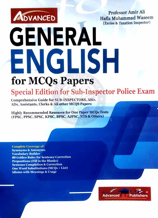Advanced General English MCQs for Sub Inspector Police Exam MKG