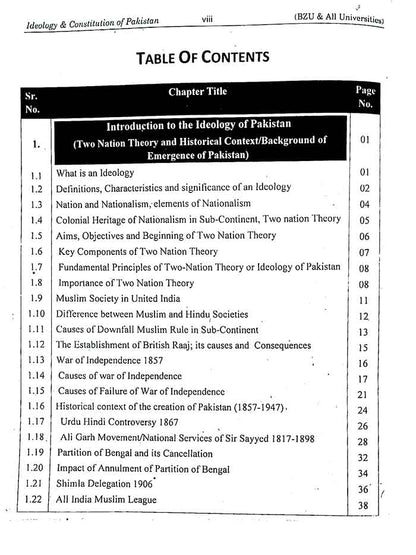 Ideology and Constitution of Pakistan Book for Bs 4 years, ADP, ADA, ADS by Prof. M. Shakeel Ahmad Multan Kitab Ghar