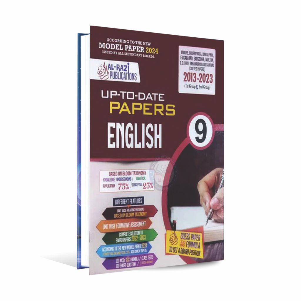 Al-Razi Up To Date New Solved Model Paper of English for Class 9th 2024