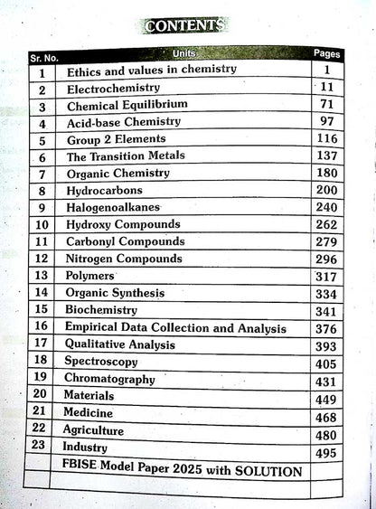 All in One College Chemistry Class 12 – Intermediate Part-II (Federal & AJK)