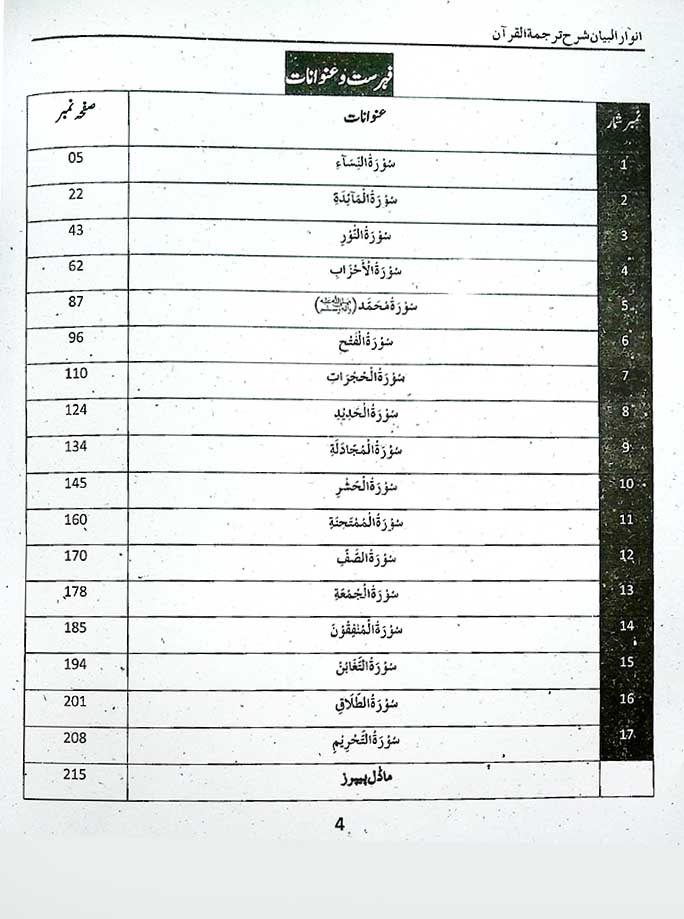 Anwar ul Bayan Tarjuma ul Quran for Class 12 by Rana Muhammad Usman - MKG