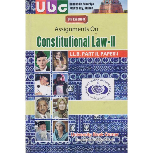 Assignments On Constitutional Law-II Book For LLB Part 2 Paper 1 By Khurram Amir