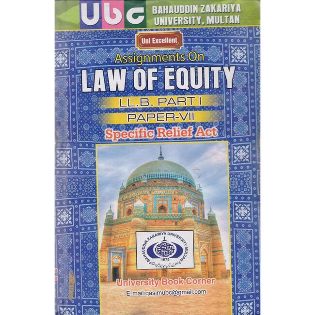 Assignments On Law Of Equity For LLB Part 1 Paper 7 By Khurram Amir