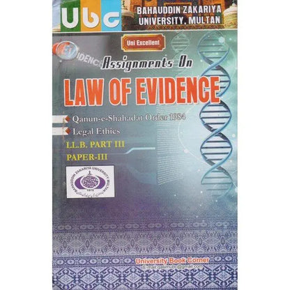 Assignments On Law Of Evidence Book For LLB Part 3 Paper 3 by Khurram Amir Multan Kitab Ghar