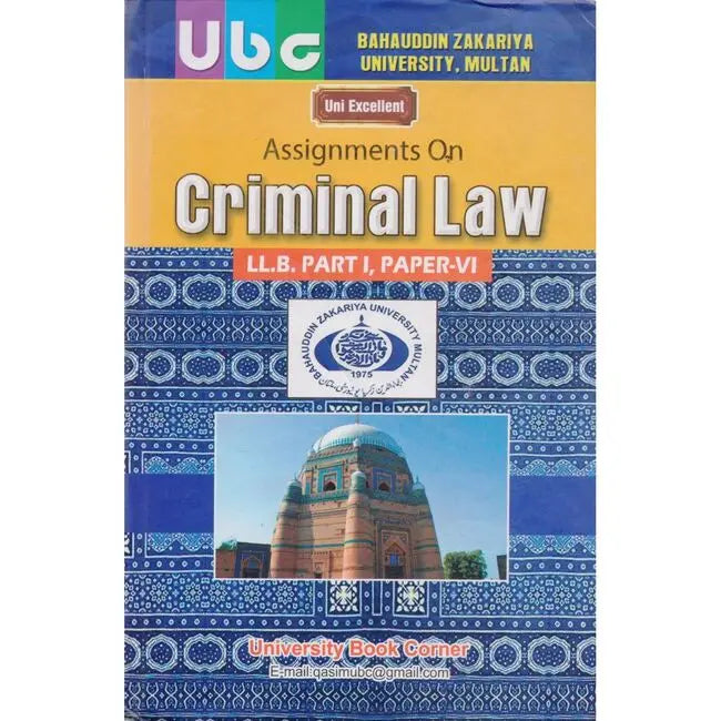 Criminal Law For LLB Part 1 Past Papers 6 by Khurram Amir