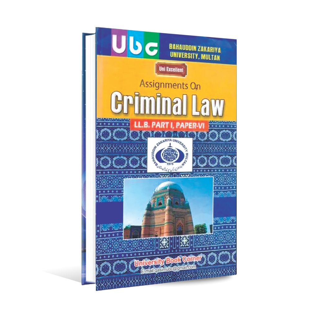 Criminal Law For LLB Part 1 Past Papers 6 by Khurram Amir