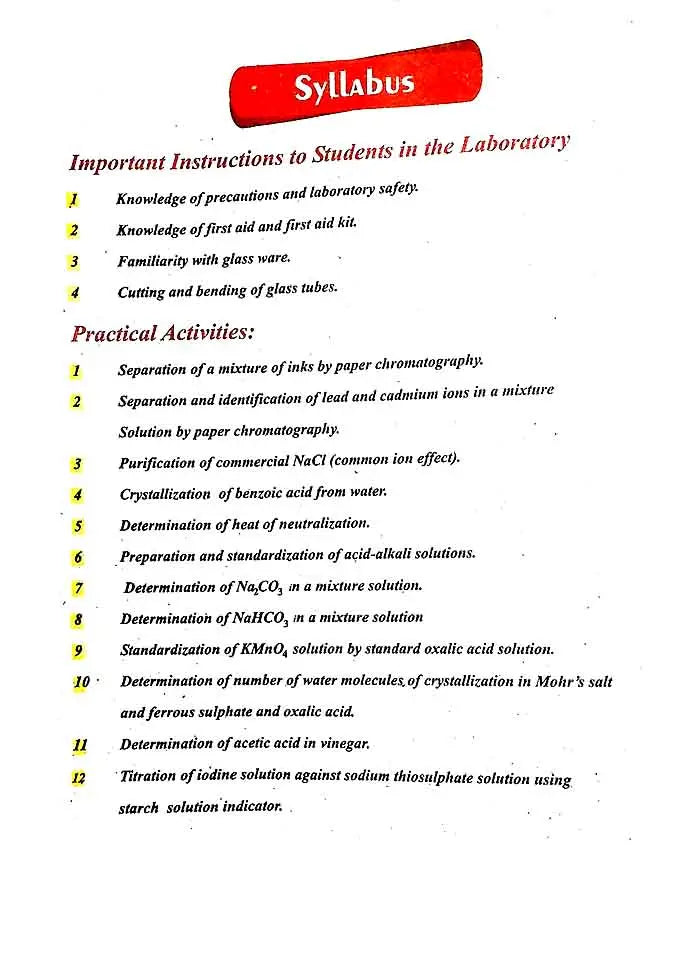 Azeem Chemistry Practical Notebook for F.Sc. Part 1 2 by Prof M Jamil Akhtar Multan Kitab Ghar