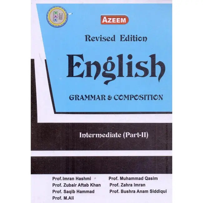 Azeem English Grammar and Composition Book for Intermediate Part 2 By Prof. Imran Hashmi Multan Kitab Ghar