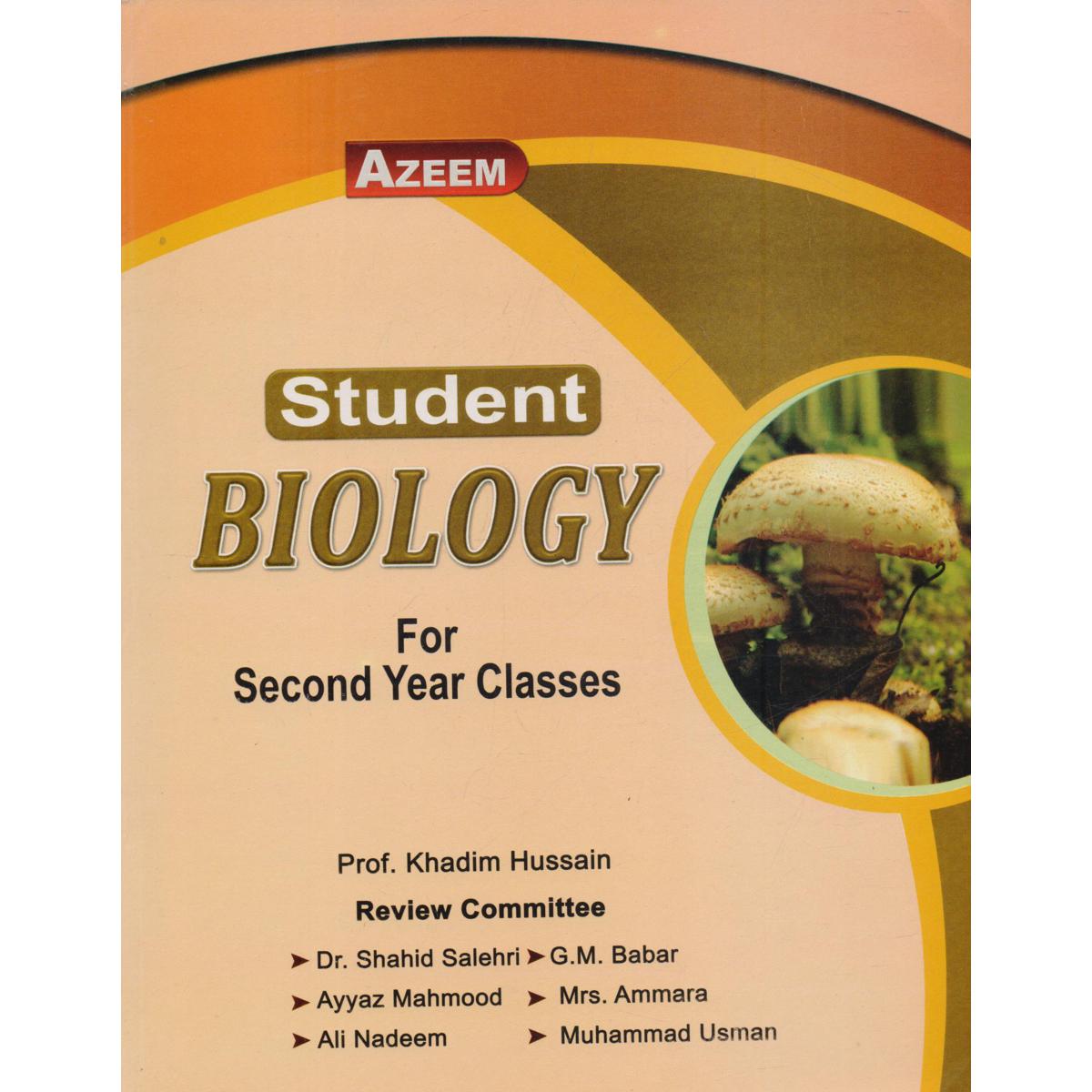 Azeem Student Biology Book For 12 Class By Khadim Hussain - Multan Kitab Ghar