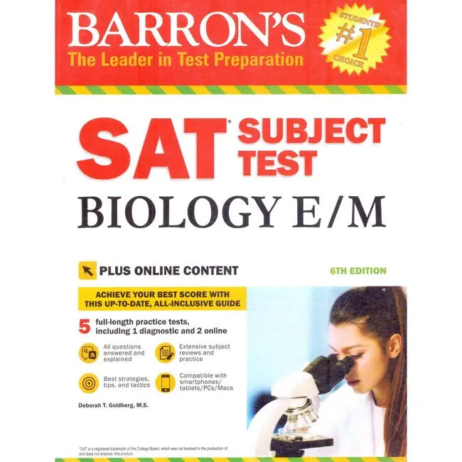 Barrons SAT Subject Test Biology Book By Deborah T. Goldberg Multan Kitab Ghar