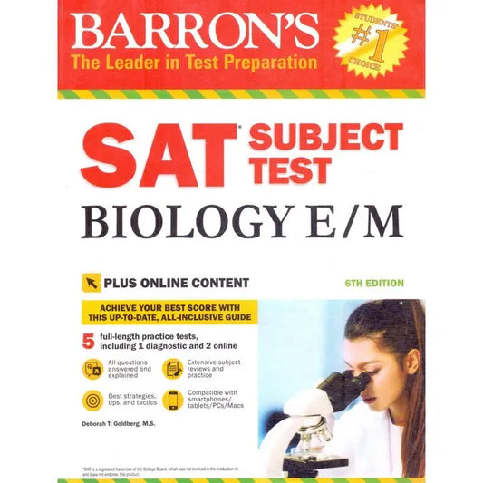 Barrons SAT Subject Test Biology Book By Deborah T. Goldberg Multan Kitab Ghar