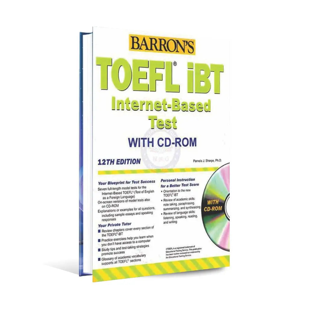 Barrons TOEFL Internet Based Test Guide Book with CD by Pamela J. Sharpe Multan Kitab Ghar