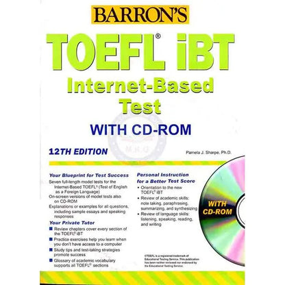 Barrons TOEFL Internet Based Test Guide Book with CD by Pamela J. Sharpe Multan Kitab Ghar