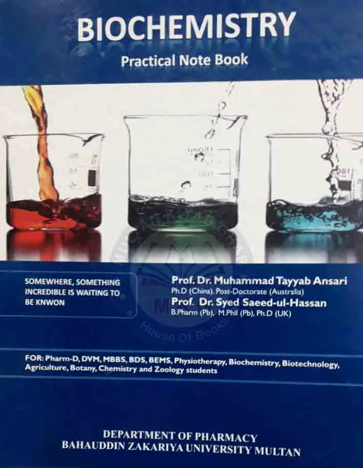 Biochemistry Practical Note Book By Dr. M Tayyab Ansari Multan Kitab Ghar