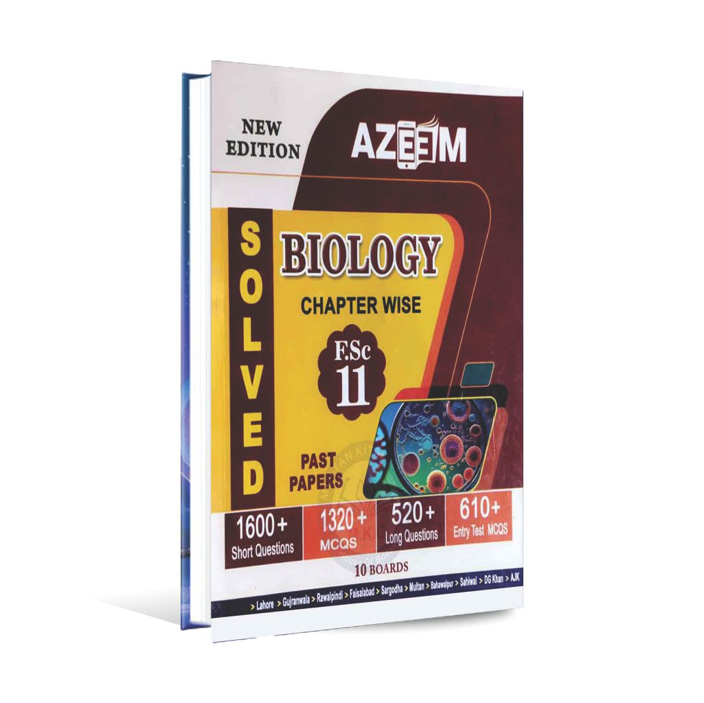 Azeem Biology Chapter Wise Solved Past papers for Class 11 Multan Kitab Ghar