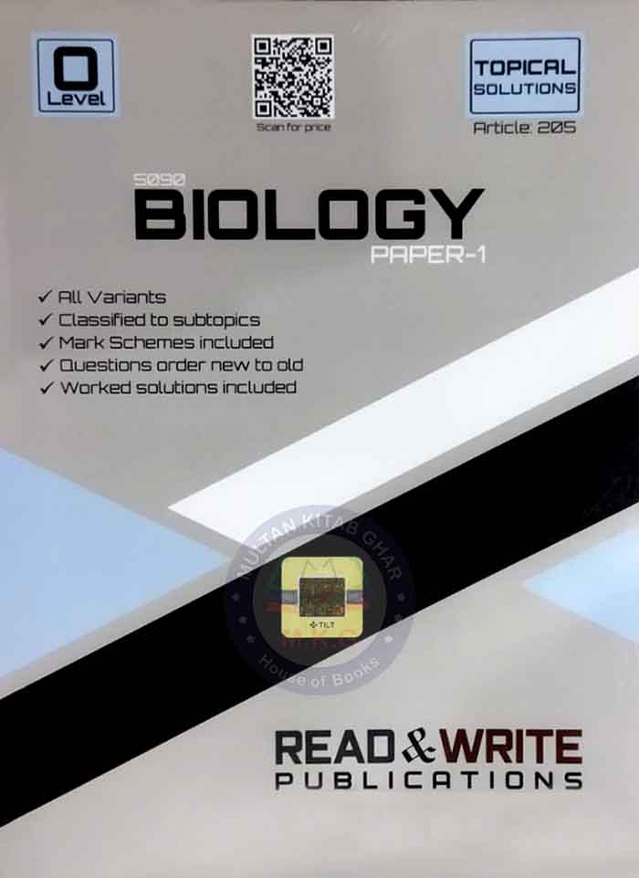 O Level Biology 5090 Paper 1[ MCQS ] Topical Solutions Book By Read Write Multan Kitab Ghar