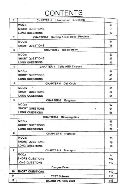 A Plus Biology for 9th Class Up-To-Date Papers Include Solved Exercise(2014-2024) 