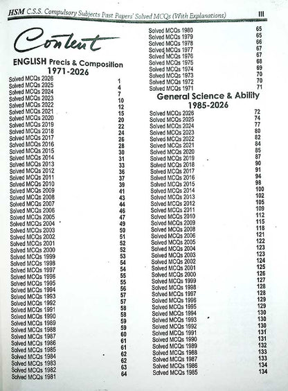 CSS Compulsory MCQs Solved Paper's By Aamer Shahzad