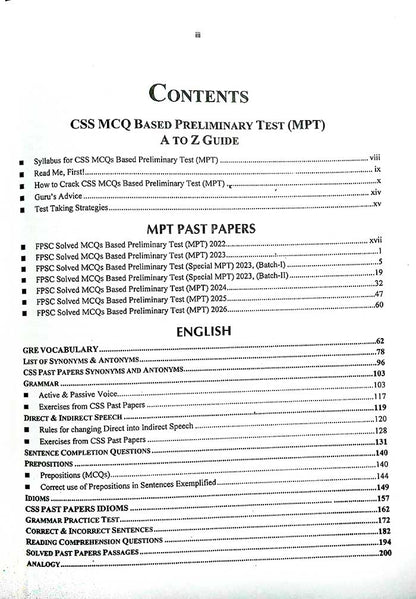 CSS MCQ Based Preliminary Test (MPT) Screening Test for CSS by World Times Publications - MKG