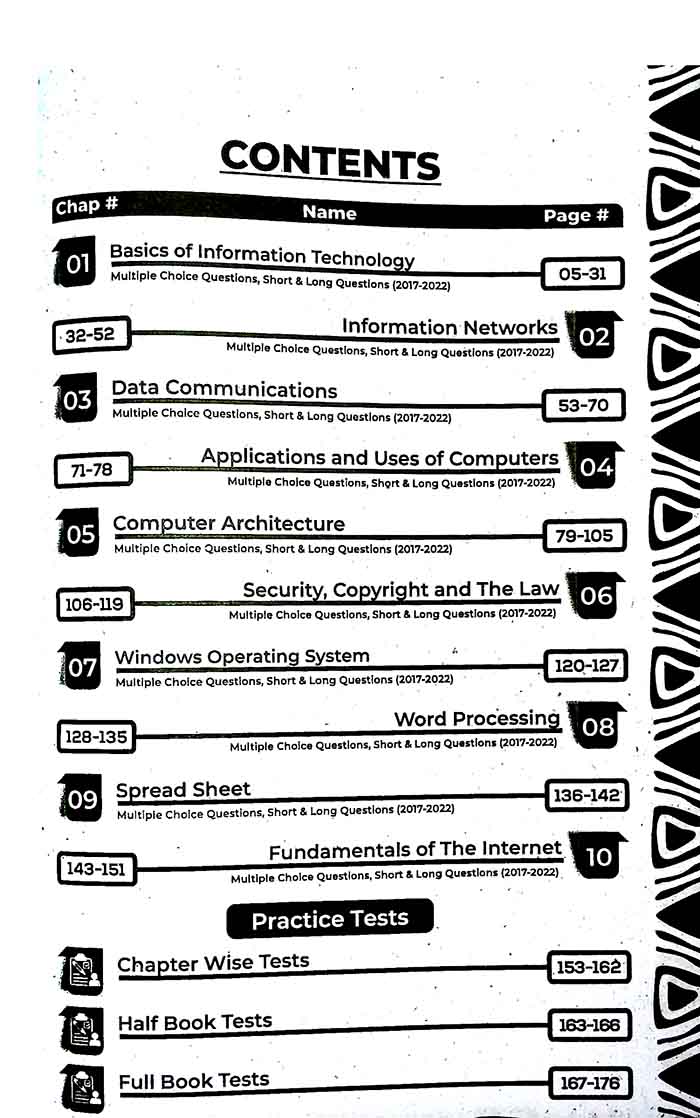 Scholar Series up to date past papers of Computer 2017-2024 for Class 11th Multan Kitab Ghar