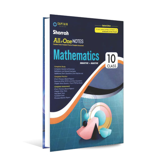 Captain Series Sharrah Mathematics All in One Notes Book for Class 10th Subjective + Objective