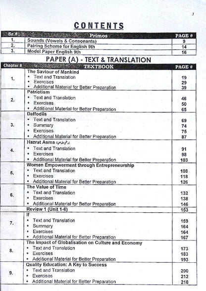 Captain Aasaan English Class 9 Subjective + Objective Guide