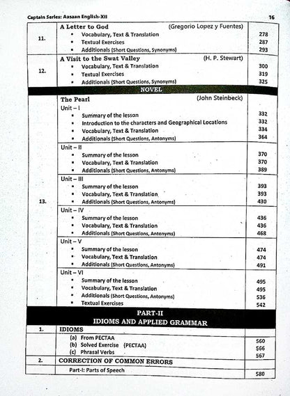 Captain Series Aasaan English Subjective + Objective Book for Class 12 By Mr Emran