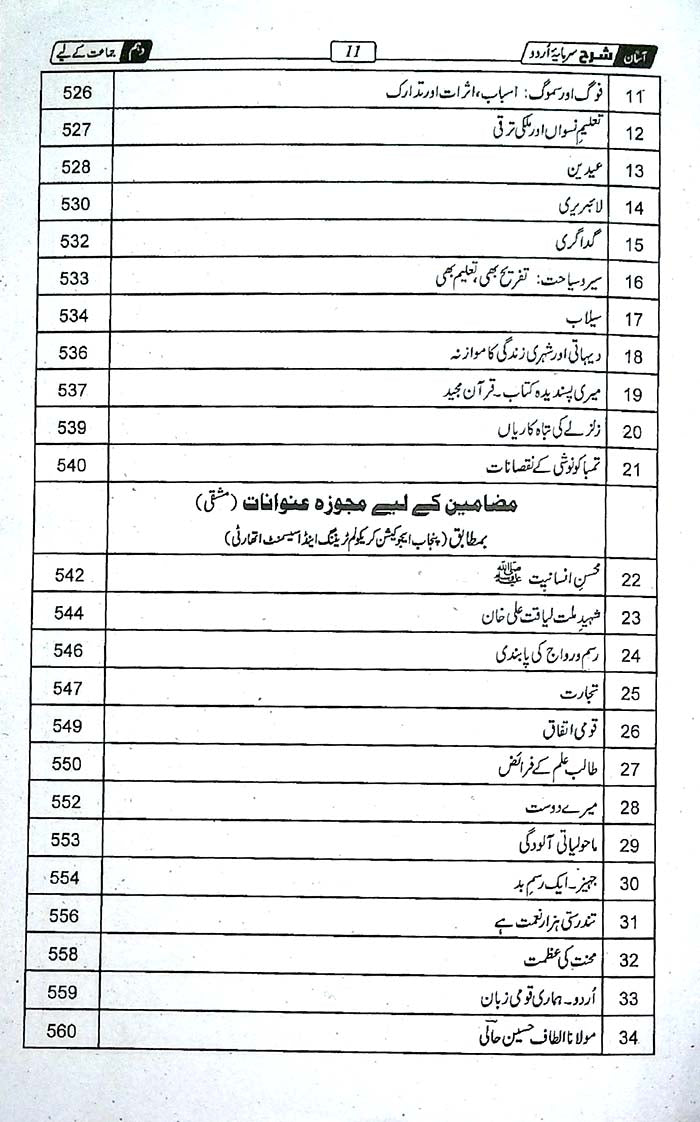 Captain Series Sharrah Sarmaya Urdu Book For Class 10 By Prof. Rao Khalid Mahmood