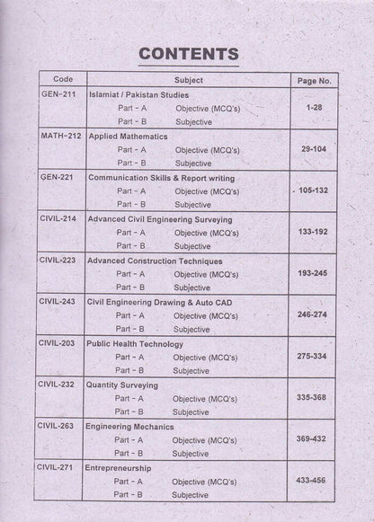 Civil Technology 5 Year Solved Up to date Papers Book for DAE Students 2nd Year by Azhar Iqbal Multan Kitab Ghar