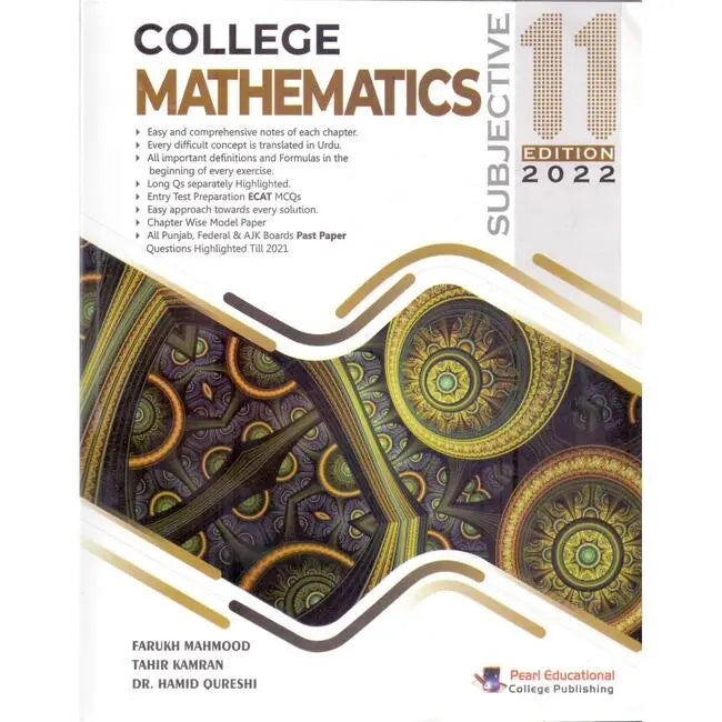 College Mathematics Book Subjective 11 Edition 2022 by Farukh Mahmood Multan Kitab Ghar