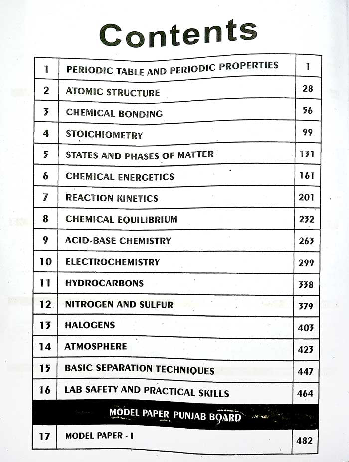 College Chemistry Subjective Book for Class 11th by Shahid Ali