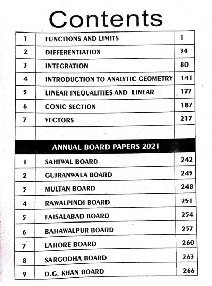 College Mathematics Objective Book All in One for 12th class By Farukh Mahmood