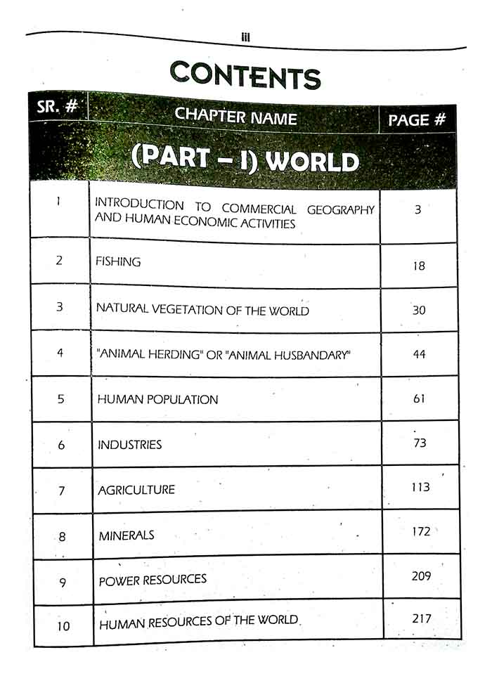 Azeem Commercial Geography I.Com Part - II Book  By Prof. Saba Waseem