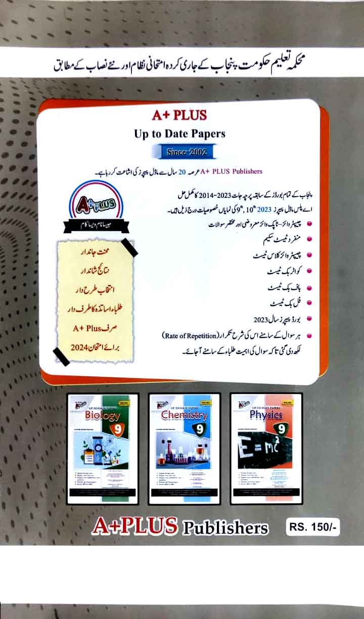 A Plus Computer Science Up-To-Date Solved Original Board Paper for 9th Class By M. Aamir Naseem A PLUS