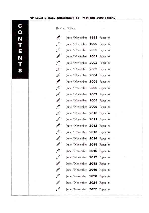 Yearly Worked Solutions Biology Alternative to Practical for O level Exam Paper's 1998-22 By M. Ishaq Khan