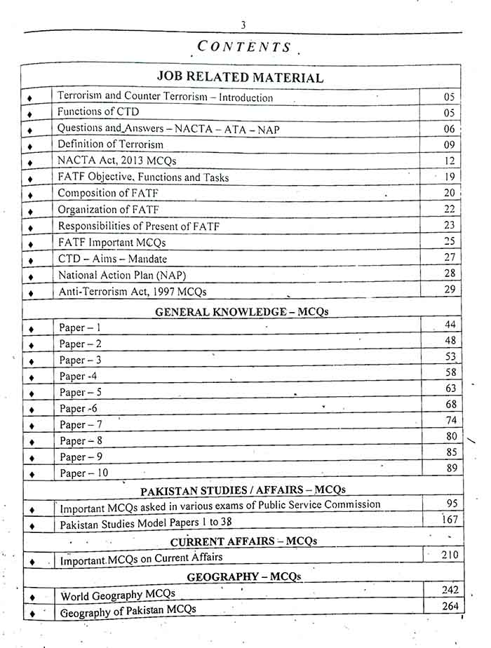 Corporal Recruitment Guide CTD Police MCQs By M Sohail Bhatti Multan Kitab Ghar