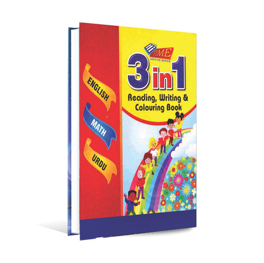 3 in 1 Reading, Writing Coloring Book Hassanat Brothers Multan Kitab Ghar