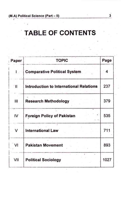 M.A Political Science Part - II Guide for Sargodha University By Muhammad Alam Adeel Multan Kitab Ghar