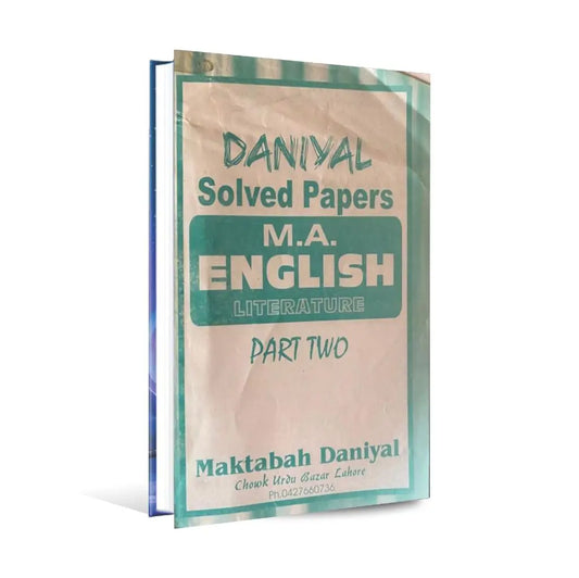 Daniyal M.A English Literature Part 2 Solved Paper Book by M Alam Adeel Multan Kitab Ghar