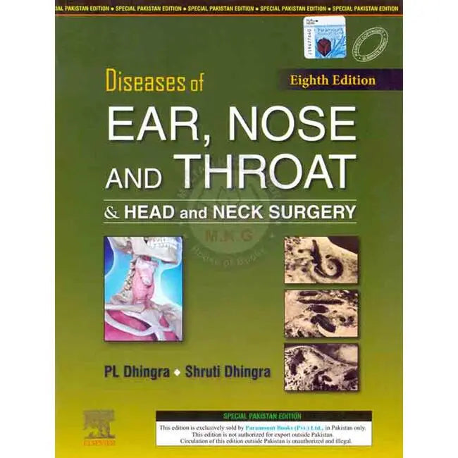 Diseases of Ear, Nose and Throat Head Neck Surgery Book by PL Dhingra Multan Kitab Ghar