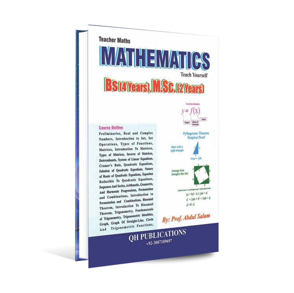 Teacher Mathematics For BS (4 Years), M.sc. (2 Years) Book By Prof. Abdul Salam Multan Kitab Ghar