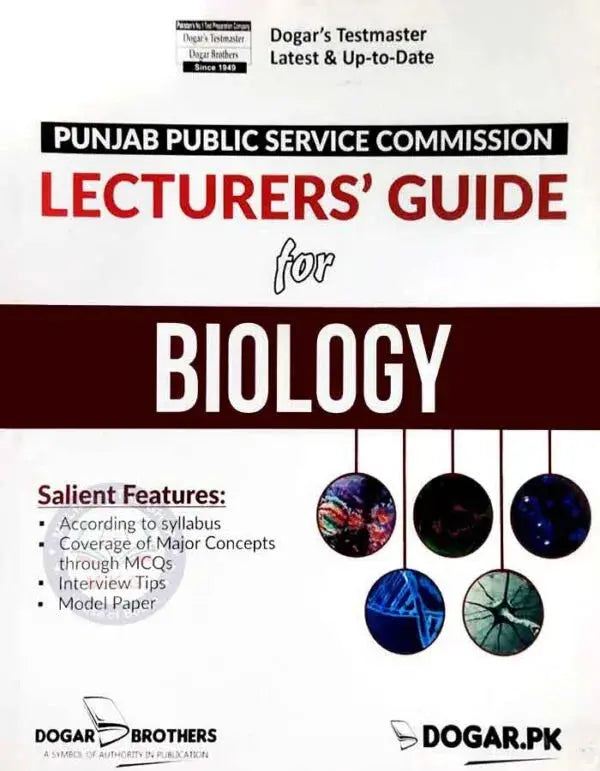 Dogar PPSC Lecturer Guide for Biology By Dogar Brother Multan Kitab Ghar