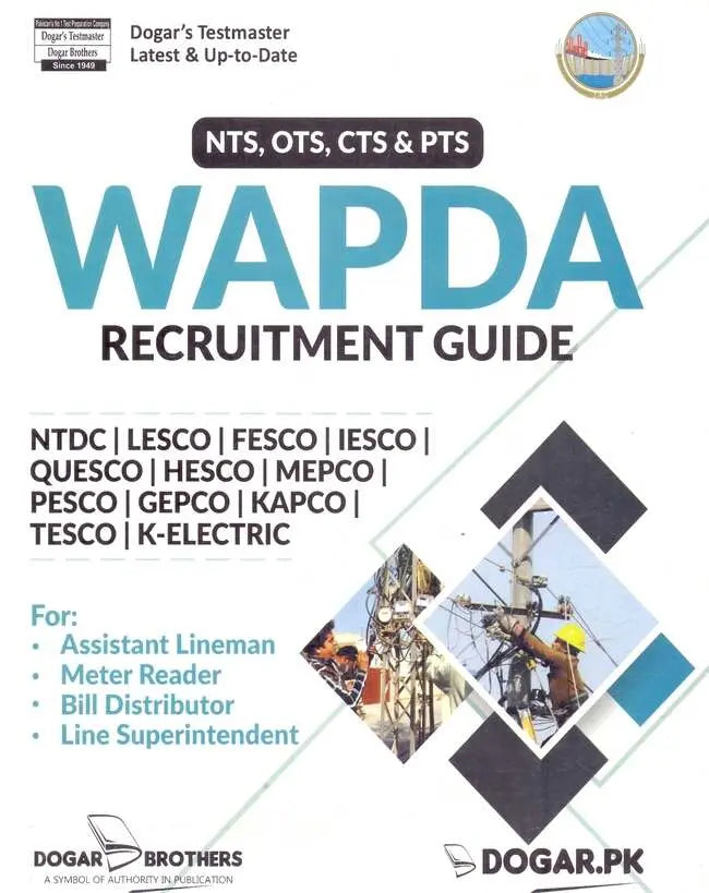 Dogar Testmaster Wapda Recruitment Guide for NTS OTS Assistant Lineman Multan Kitab Ghar